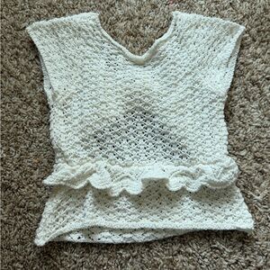 Zara Cream Crochet Sleeveless Top